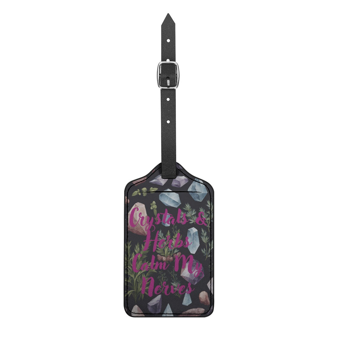 "Crystals and Herbs" Seamless Luggage Tag