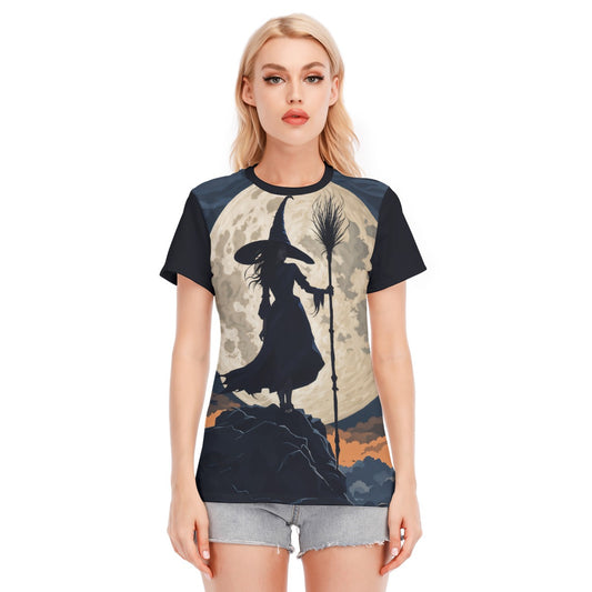 Moon Witch Women's Round Neck T-Shirt | 190GSM Cotton