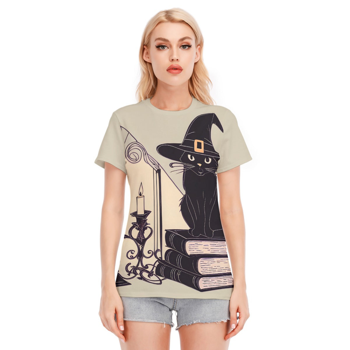 Magic Cat Women's Round Neck T-Shirt | 190GSM Cotton