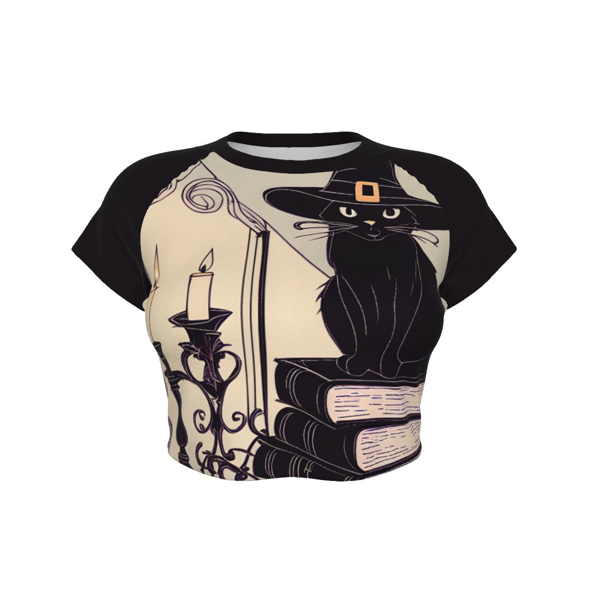 Magic Cat Women's Raglan Cropped T-shirt