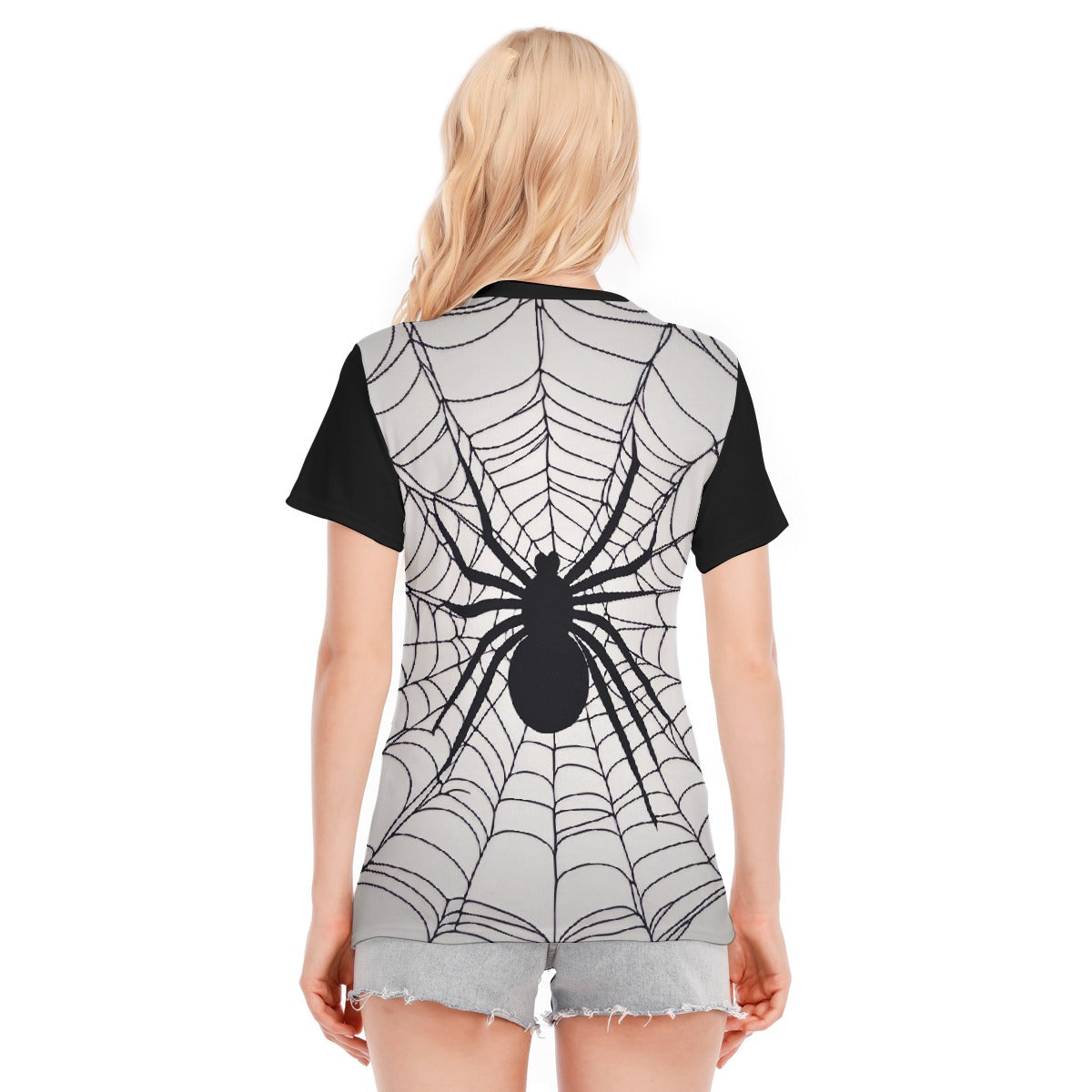 Spider Web Women's Round Neck T-Shirt | 190GSM Cotton