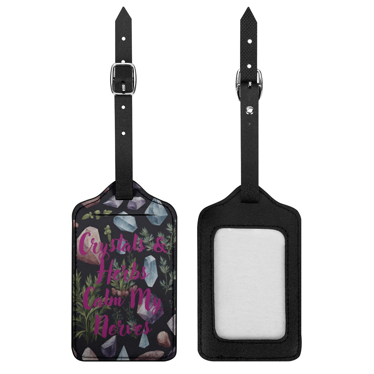 "Crystals and Herbs" Seamless Luggage Tag