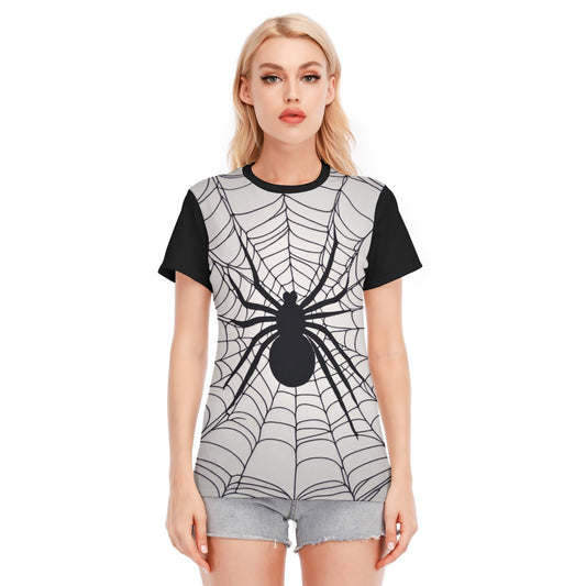 Spider Web Women's Round Neck T-Shirt | 190GSM Cotton