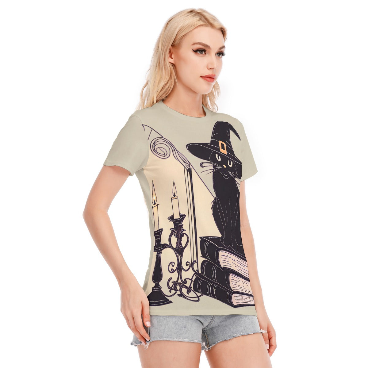 Magic Cat Women's Round Neck T-Shirt | 190GSM Cotton